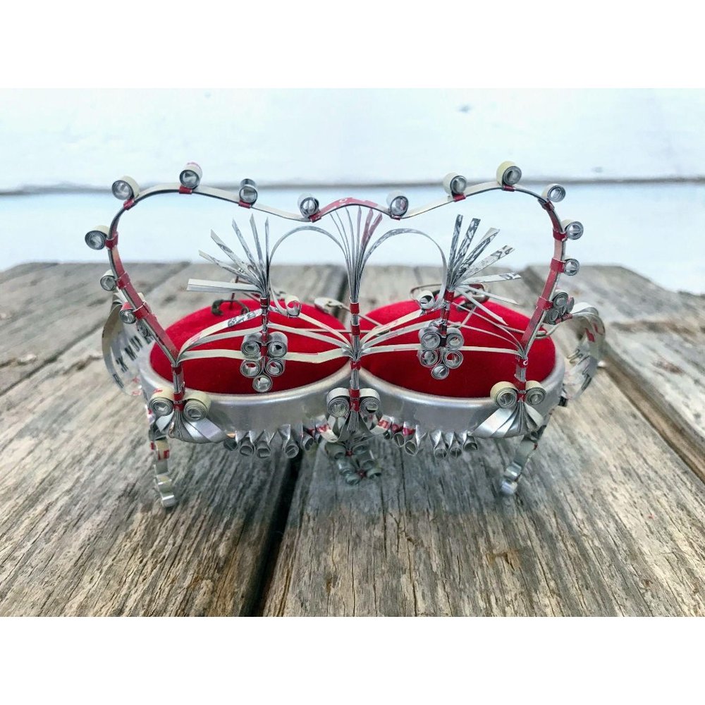 Vintage Set Of Tin Can Art Pin cushion chairs sofa - Picture 13 of 13